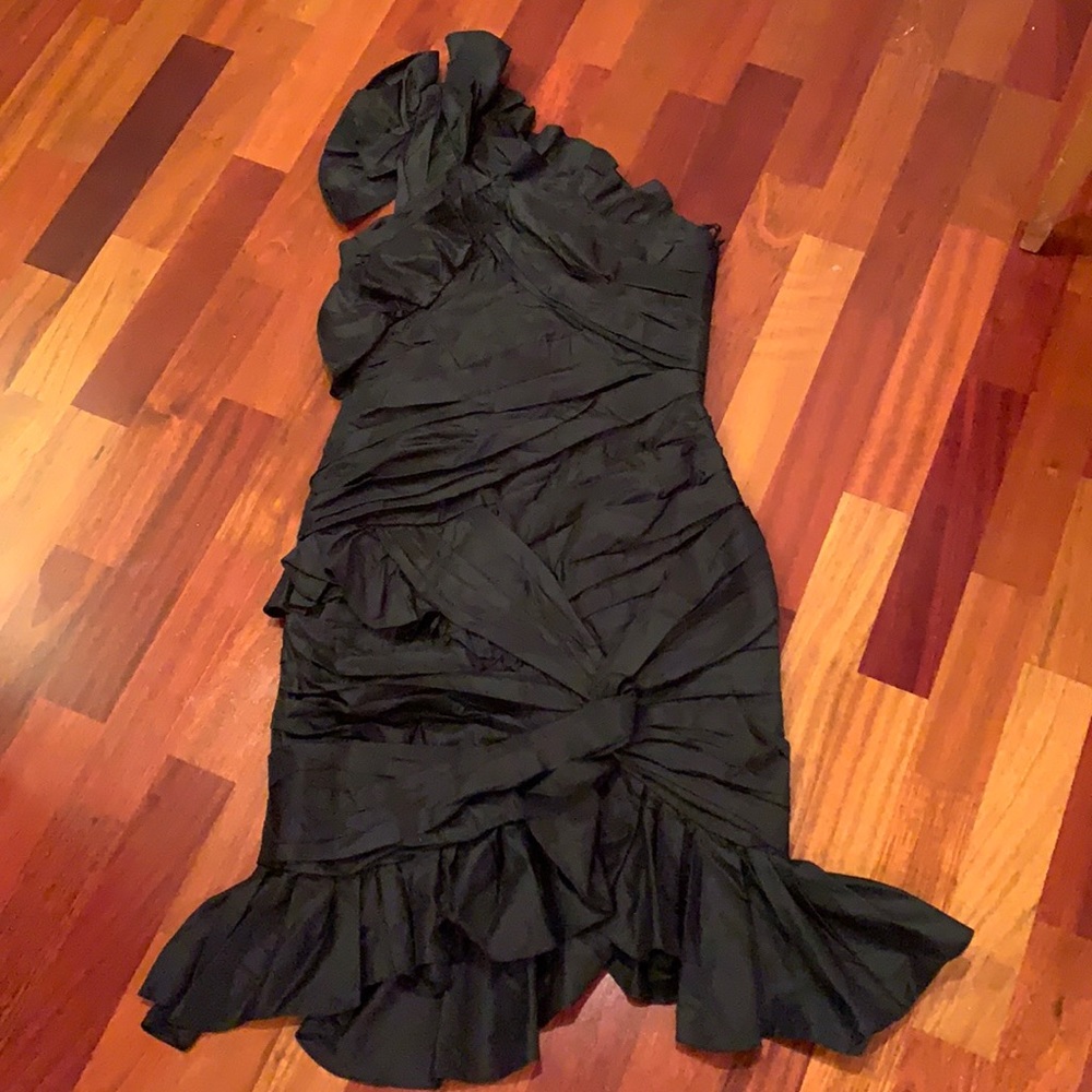 Black Emanuel Ungaro one shoulder dress